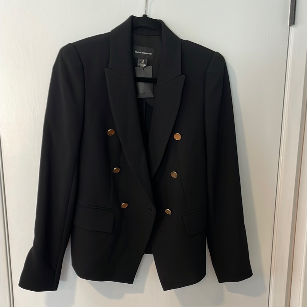 Club Monaco Black Double-Breasted Blazer